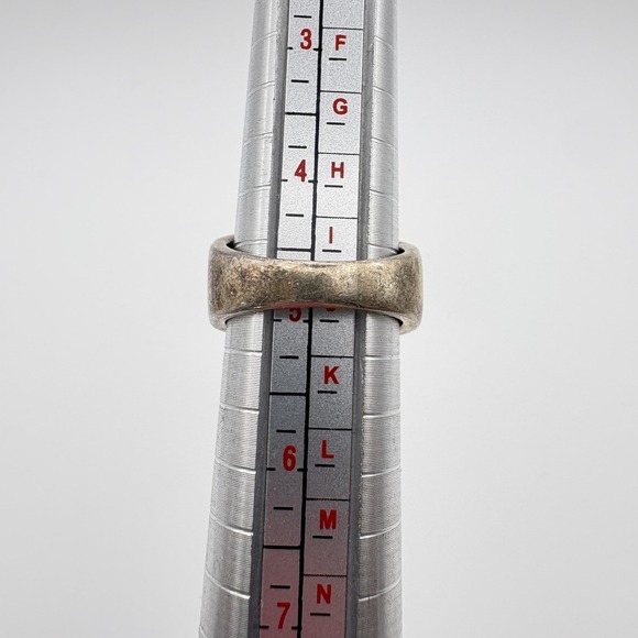 Sterling Silver 925 Ribbed Textured Wide Band Ring Size 4.75 Modernist 3.68g - Picture 5 of 7